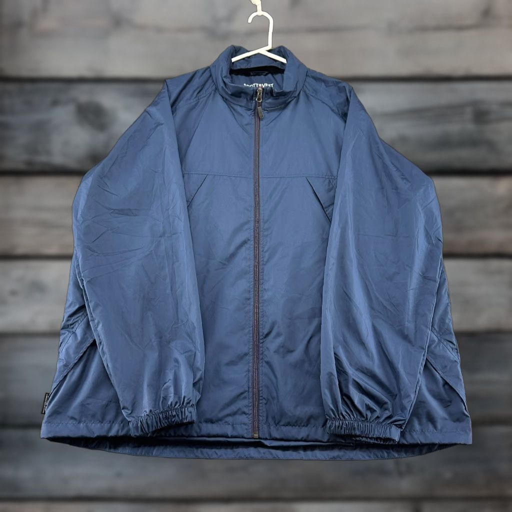 Vintage VINTAGE SCOTTeVEST Jacket Men 3XL Windbreaker Full Zip Hooded Lined Polyester Blue 90s Size US XXL / EU 58 / 5 - 1 Thumbnail