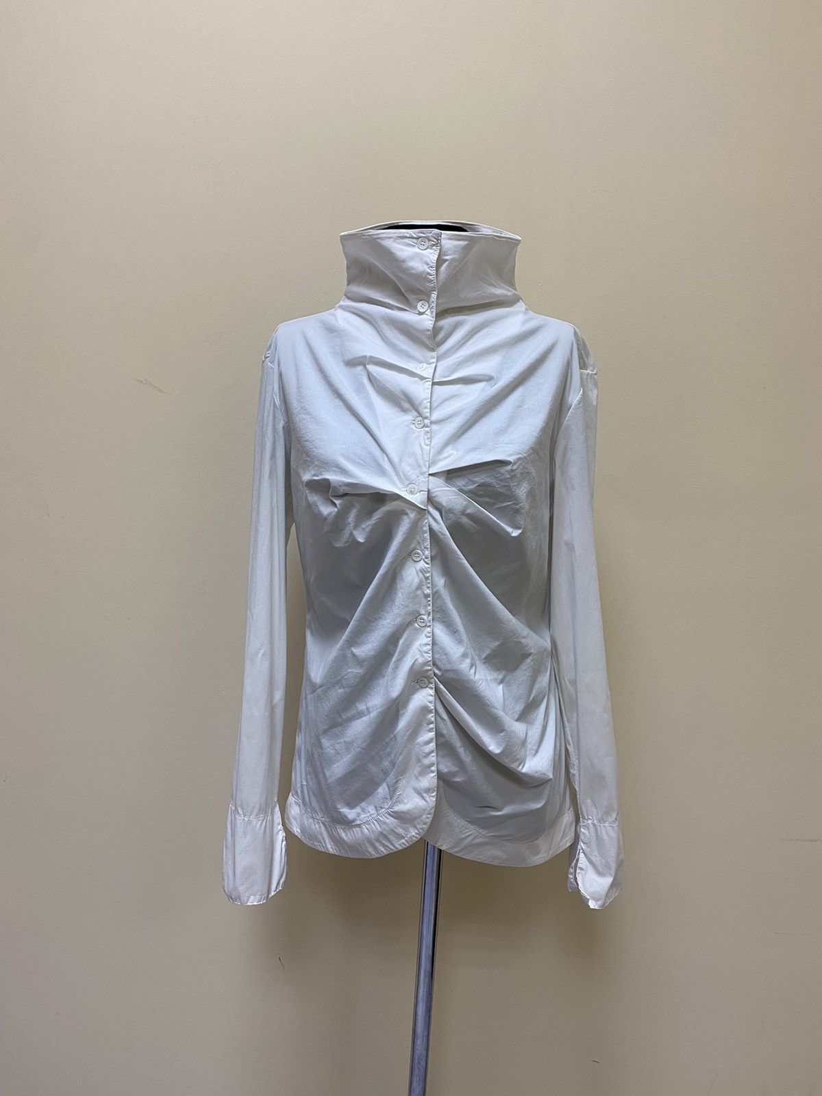 Transit Uomo Transit Par Such Womens Avant Garde White Button Up Shirt Size M / US 6-8 / IT 42-44 - 1 Thumbnail