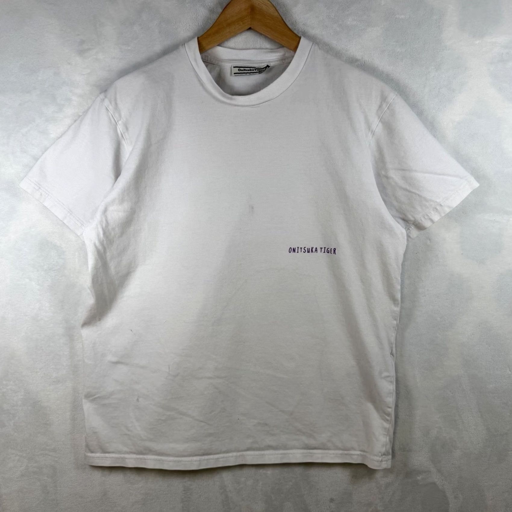 Onitsuka Tiger Onitsuka Tiger T-Shirt Mens Large White Cotton Graphics Spirit of Kobe Neon Size US L / EU 52-54 / 3 - 4 Thumbnail