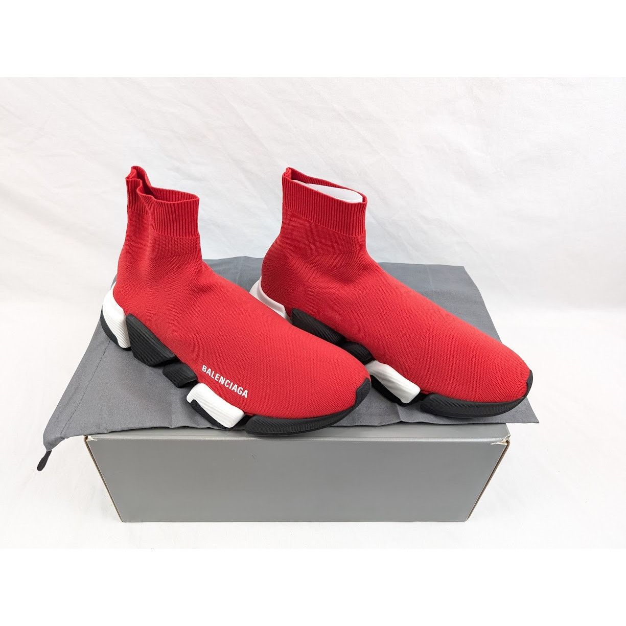 Balenciaga o1rshd1 Speed 2.0 Low-Top Sneakers in Red/Black/White Size US 9 / EU 42 - 21 Thumbnail
