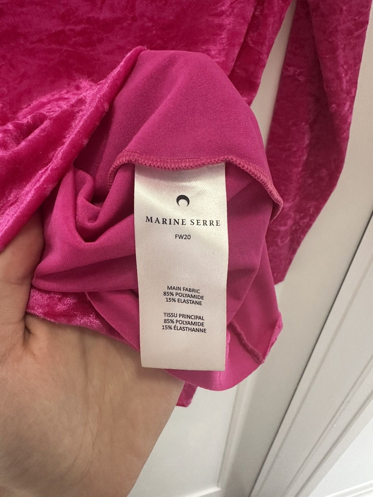 Marine Serre Marine Serre Pink Crushed Velvet Stretch Turtleneck Size US S / EU 44-46 / 1 - 6 Thumbnail