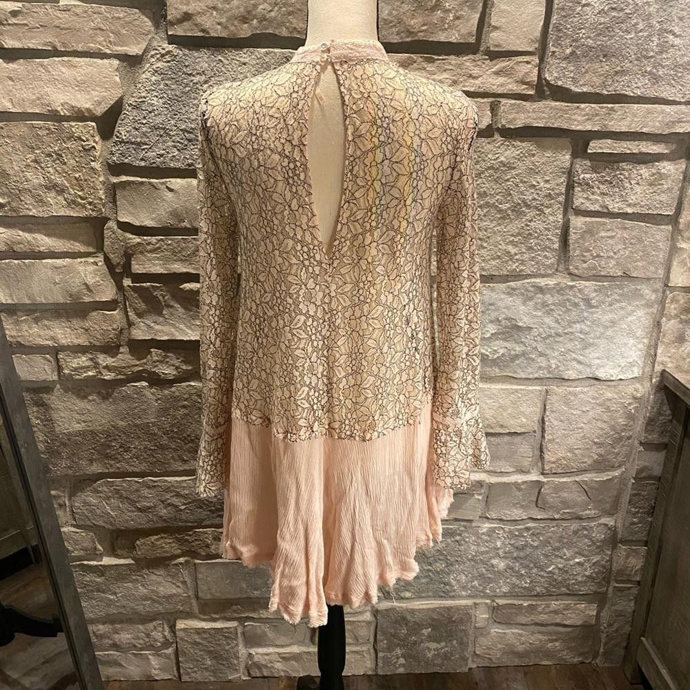 Free People Free People Tunic Lace Overlay Dress - Soft Pink Size S / US 4 / IT 40 - 3 Thumbnail