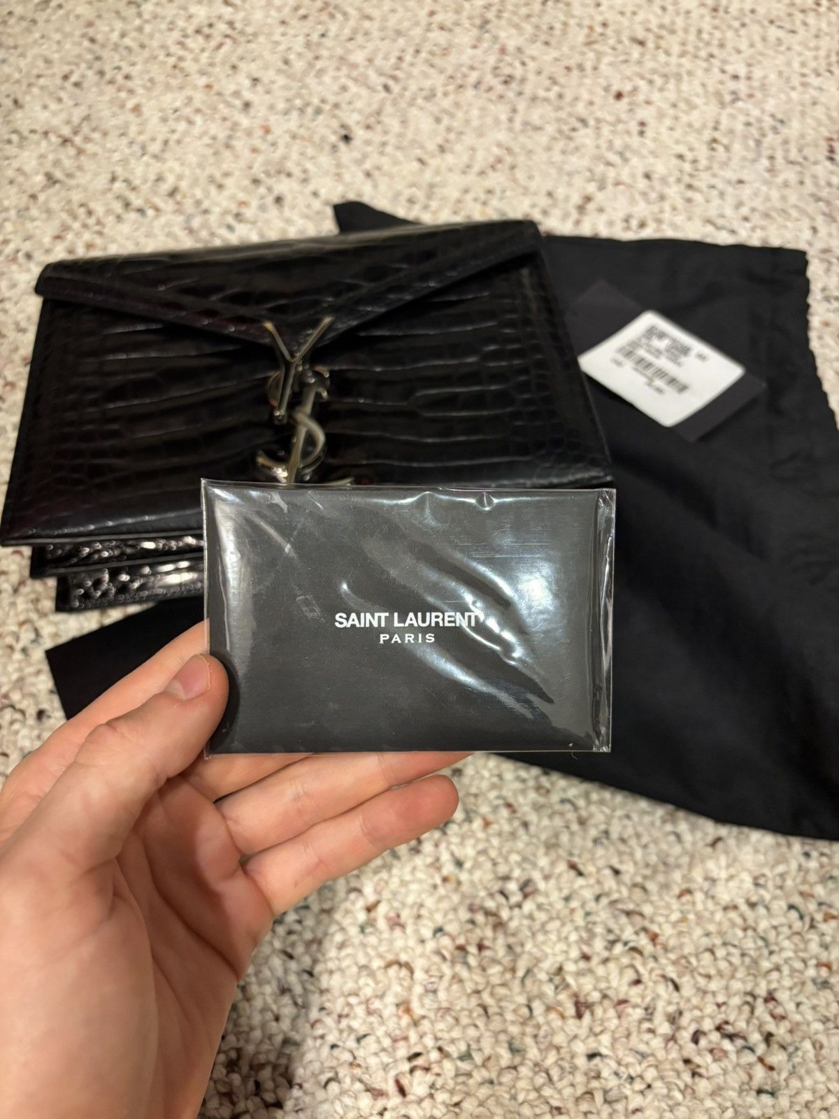 Saint Laurent Paris $25k Retail - Saint Laurent Crocodile Black Cassandra Bag Size ONE SIZE - 15 Thumbnail