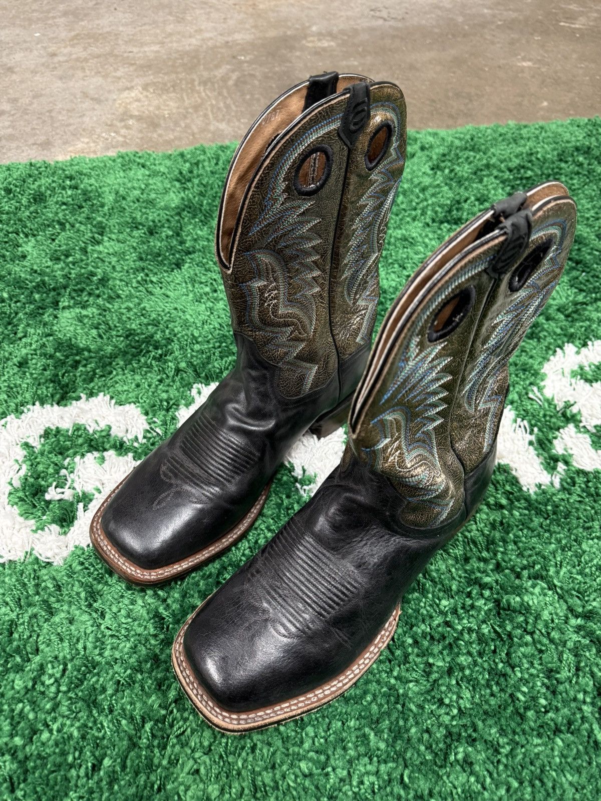 Dan Post Dan Post Embroidered Leather Black Square Toe Cowboy Boot 11 Size US 11 / EU 44 - 3 Thumbnail