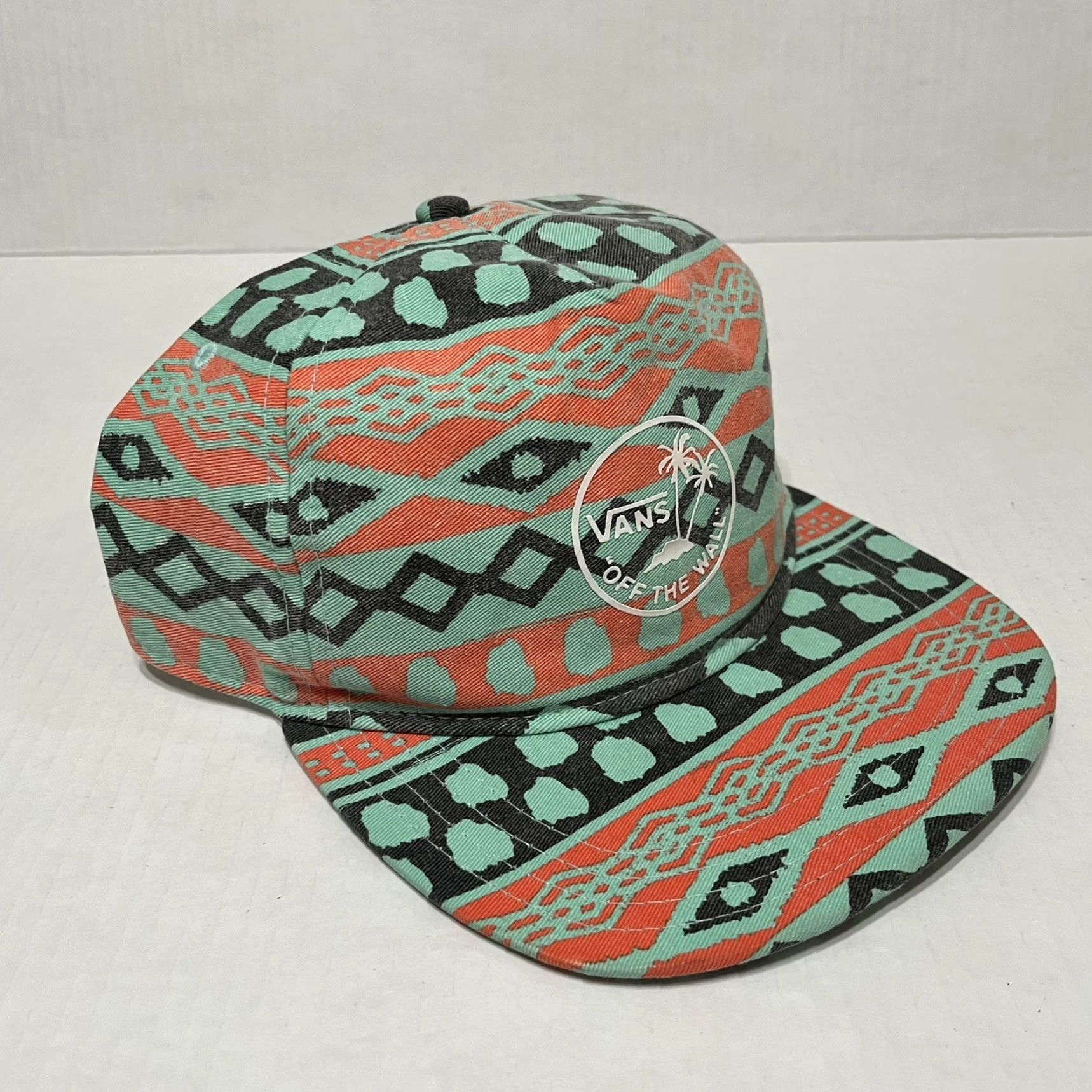 Vans VANS Off The Wall Hat Cap SnapBack Geometric Southwestern Aztec AOP Green One Size Mens Baseball Cap Size ONE SIZE - 5 Thumbnail