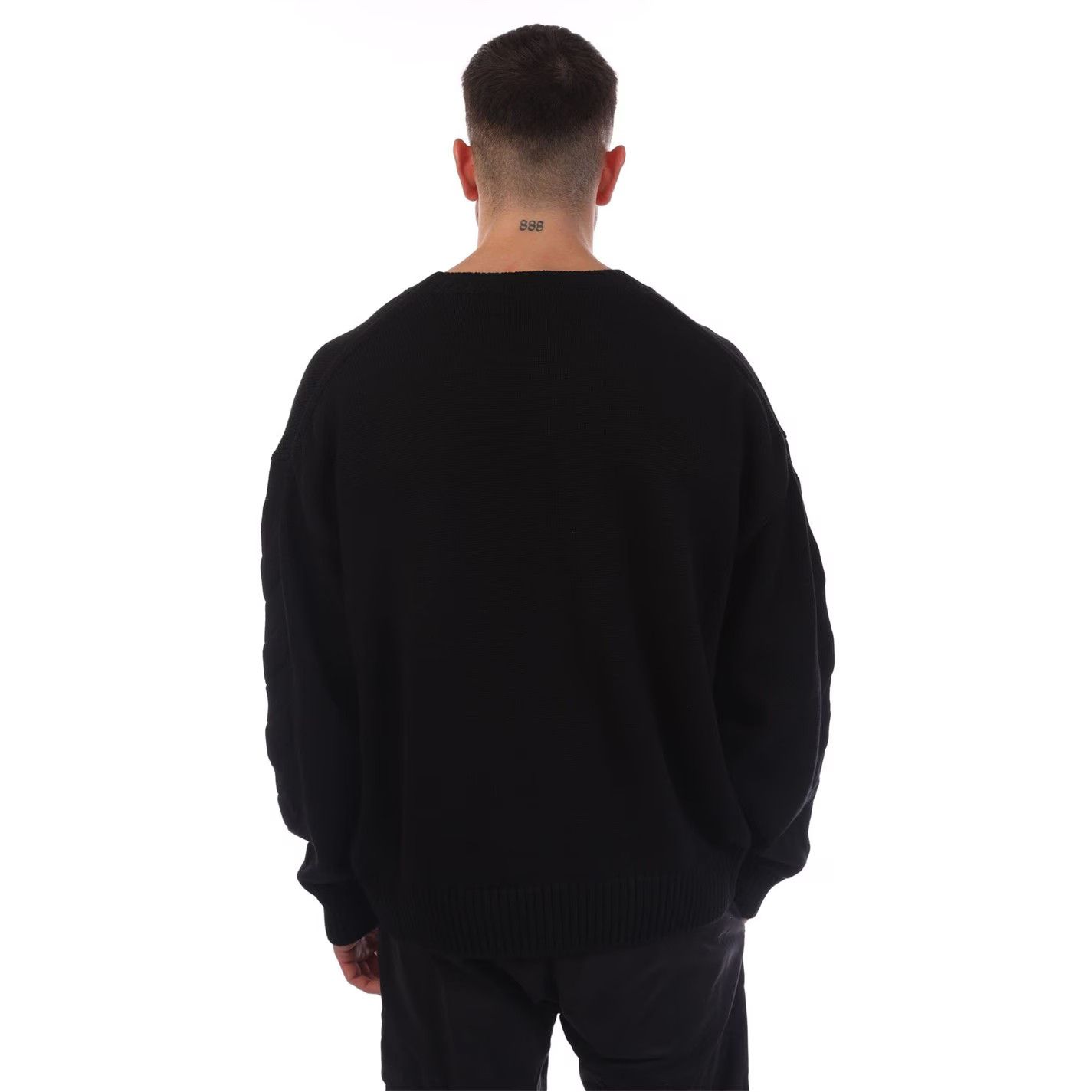 Off-White o1g2r1mq0226 3D Diagonal Knit Crewneck Sweatshirt In Black Size US L / EU 52-54 / 3 - 4 Thumbnail