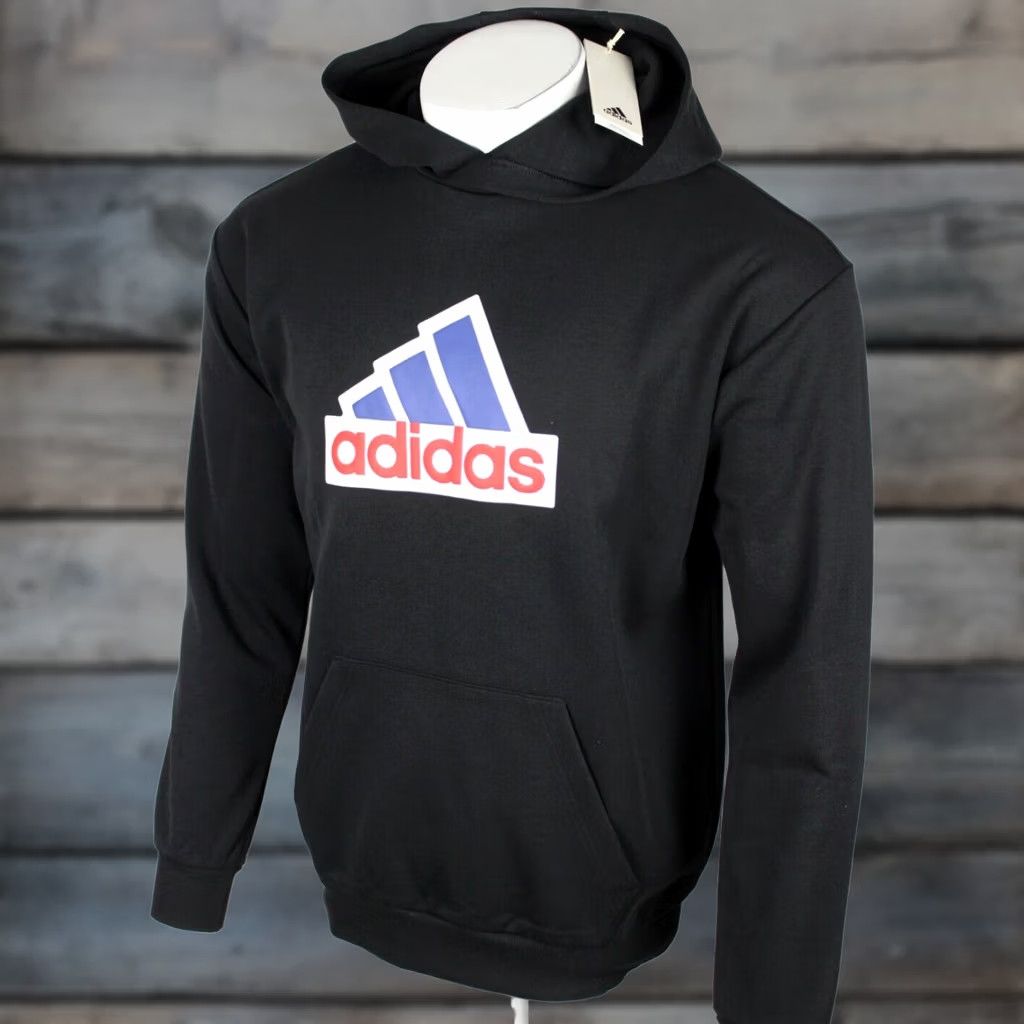 Adidas Adidas Men's Hoodie Future Icons Badge of Sport M Medium Black Red White Blue Size US M / EU 48-50 / 2 - 1 Thumbnail