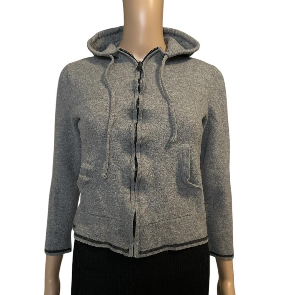 Club Monaco Club Monaco Grey Zip-Up Hoodie Sweater Size L / US 10 / IT 46 - 1 Thumbnail