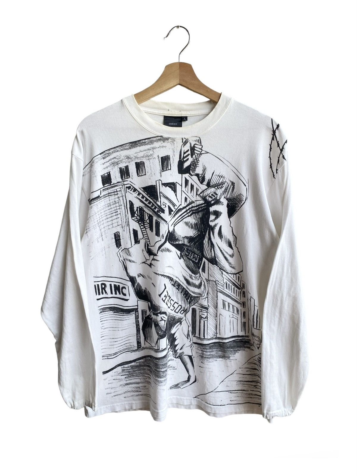 Japanese Brand Oxfam hiphop fullprint long sleeve tee Size US L / EU 52-54 / 3 - 1 Thumbnail