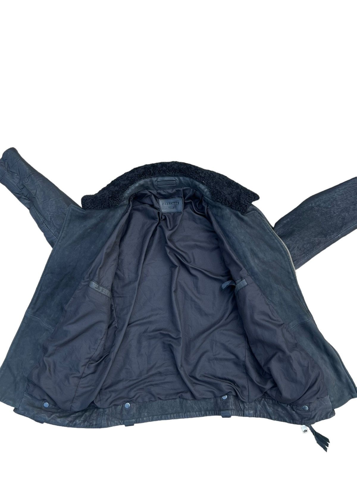 Allsaints AllSaints Shearling Collar Hanoi Leather Biker Jacket Size US S / EU 44-46 / 1 - 5 Thumbnail