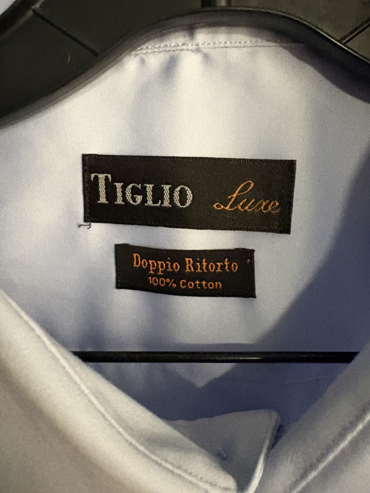 Other Tiglio Luxe Doppio Ritorto Dress Shirt 171/2 34/35 LightBlue Size US L / EU 52-54 / 3 - 3 Thumbnail