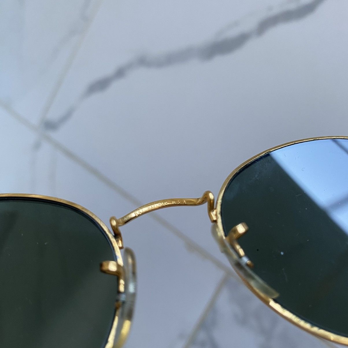 RayBan Vintage 1970s 70s Ray-Ban Round Gold Classic Sunglasses B&L Size ONE SIZE - 9 Thumbnail