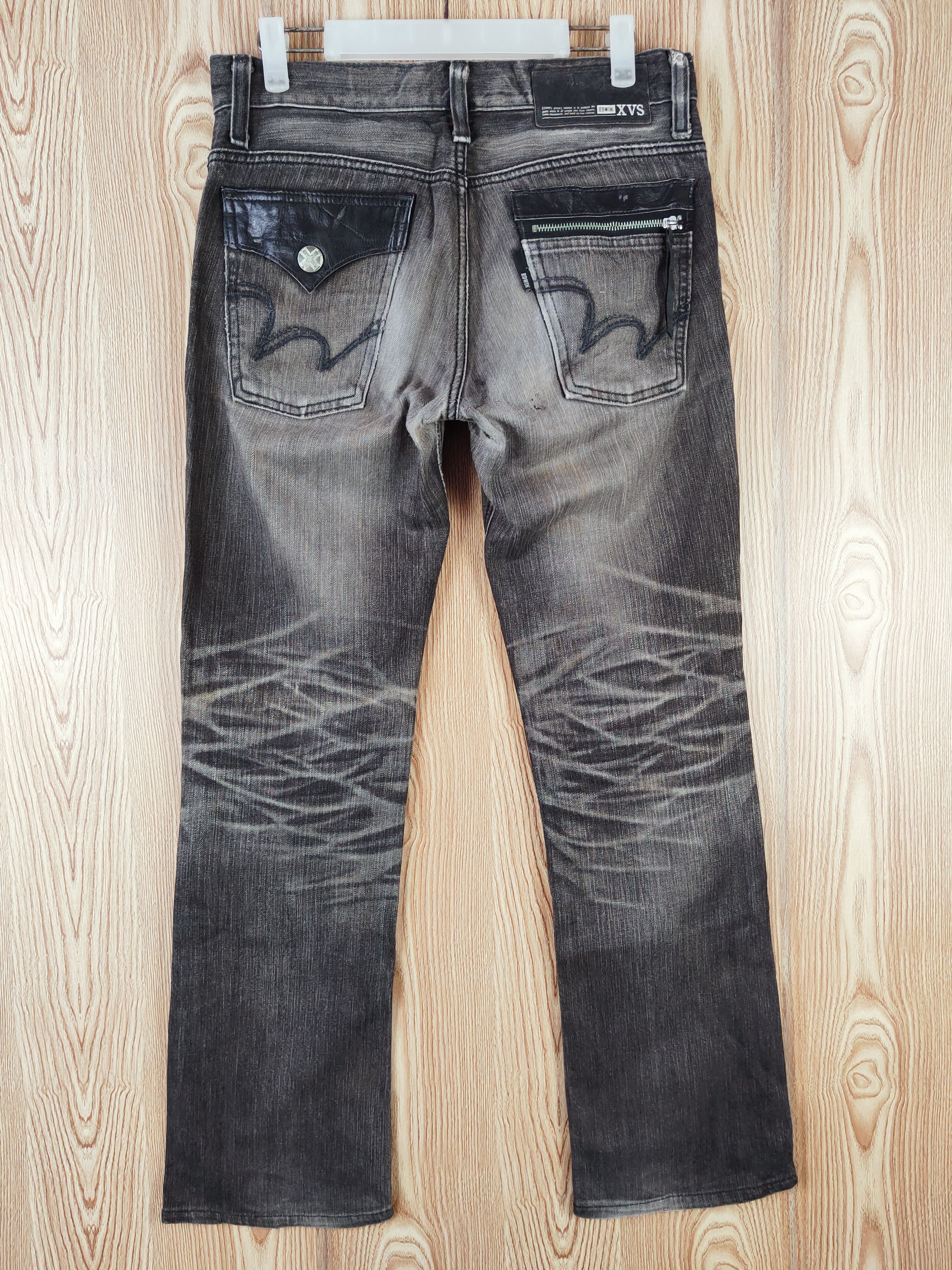 Edwin Edwin XVS Black Faded Distressed Ripped Jeans #W607 Size US 29 - 7 Thumbnail