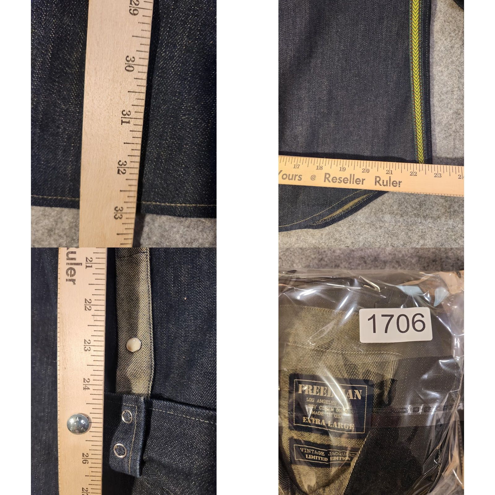 Vintage Freedman Shirt Mens XL Blue Denim Limited Edition Western Jacquard Button-Up Size US XL / EU 56 / 4 - 8 Thumbnail