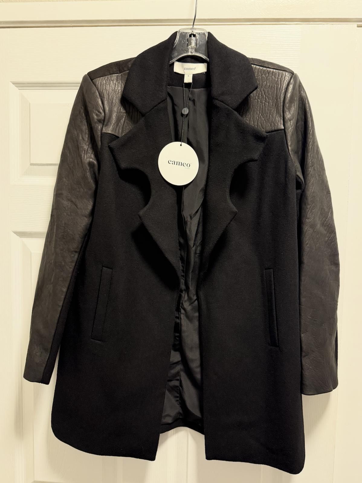 Camel Cameo Arcade Coat: Wool Leather Luxe Fusion NWT Size US S / EU 44-46 / 1 - 4 Thumbnail