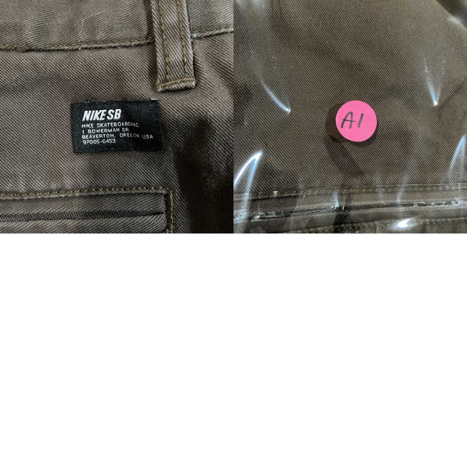 Nike Nike SB Pants Mens 30 Brown Chino Stretch Cotton Casual Straight Leg Logo Pockets 30 Inseam Regular Rise Mid Vintage No Size US 30 / EU 46 - 8 Thumbnail