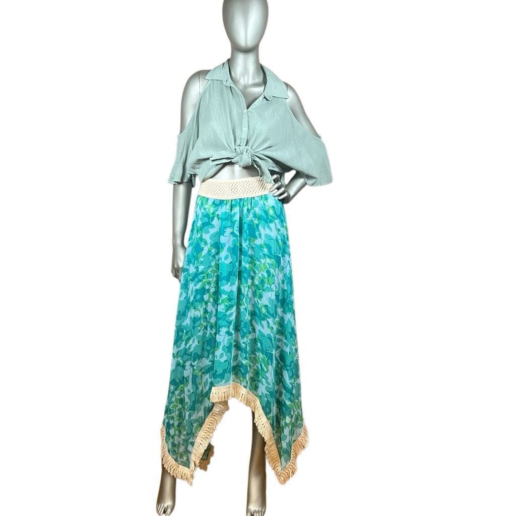 Ramy Brook Ramy Brook Floral Printed Riviera Skirt Turquoise XS S Handk Size 27" / US 4 / IT 40 - 2 Thumbnail