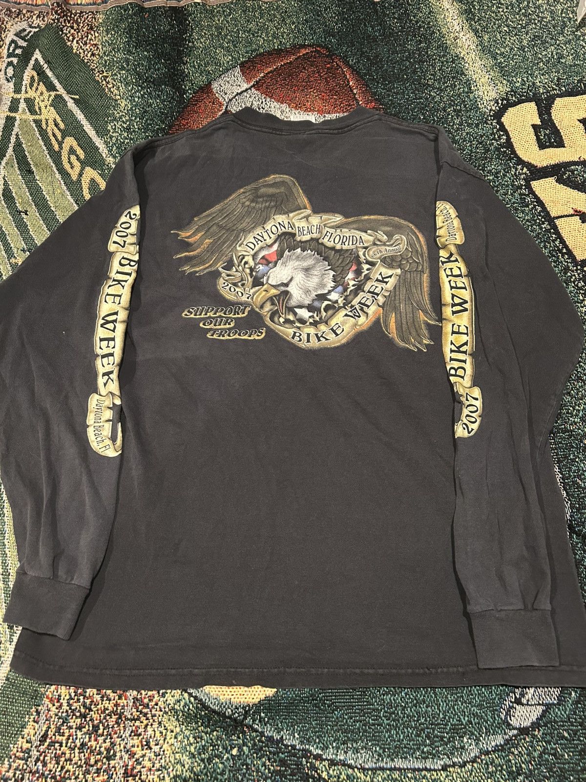 Vintage VTG 2007 long sleeve Daytona biker shirt w/ faded bleached Size US L / EU 52-54 / 3 - 1 Thumbnail