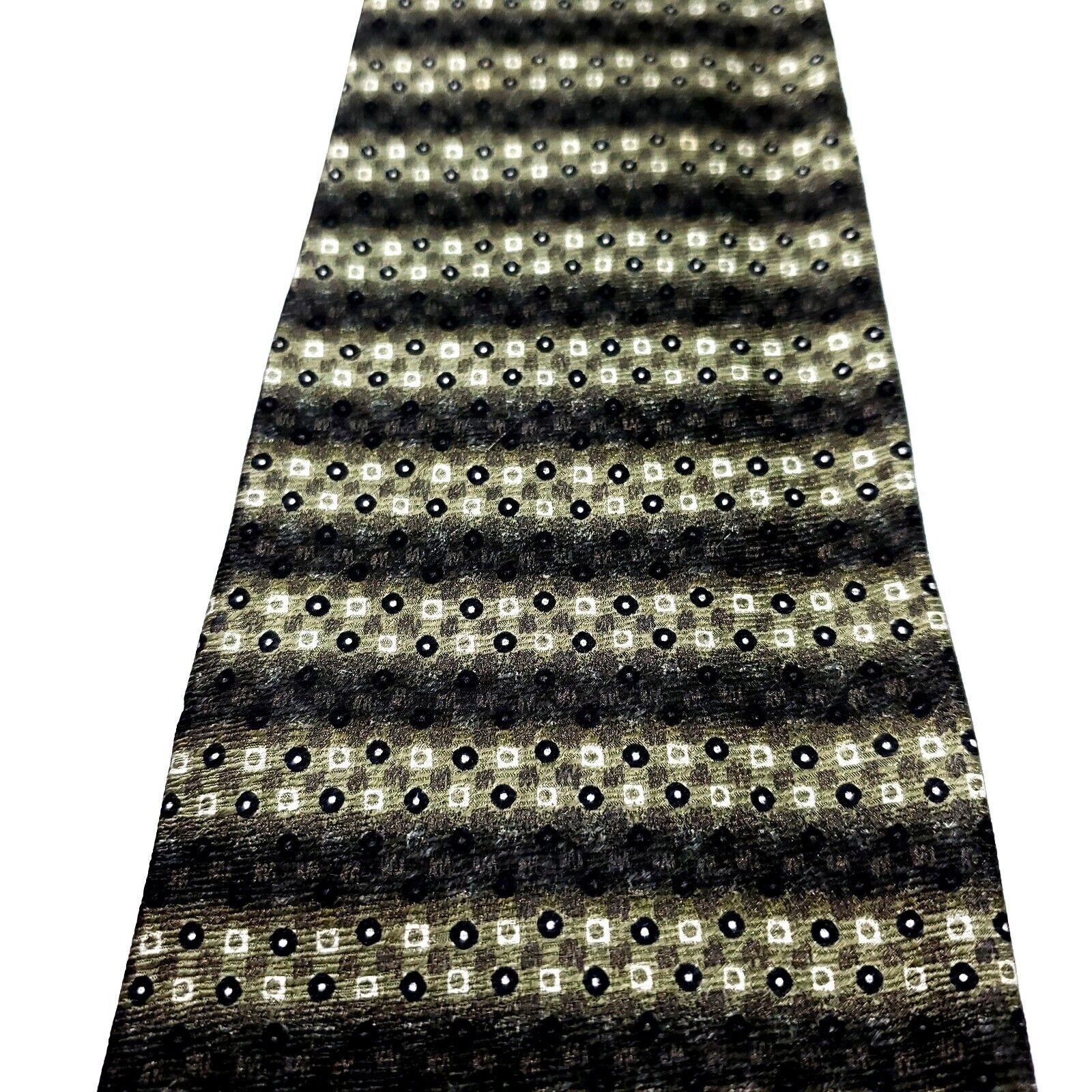 Vintage Monterey Bay Silk Tie J Blades & Co Green Woven Wide Size ONE SIZE - 2 Thumbnail