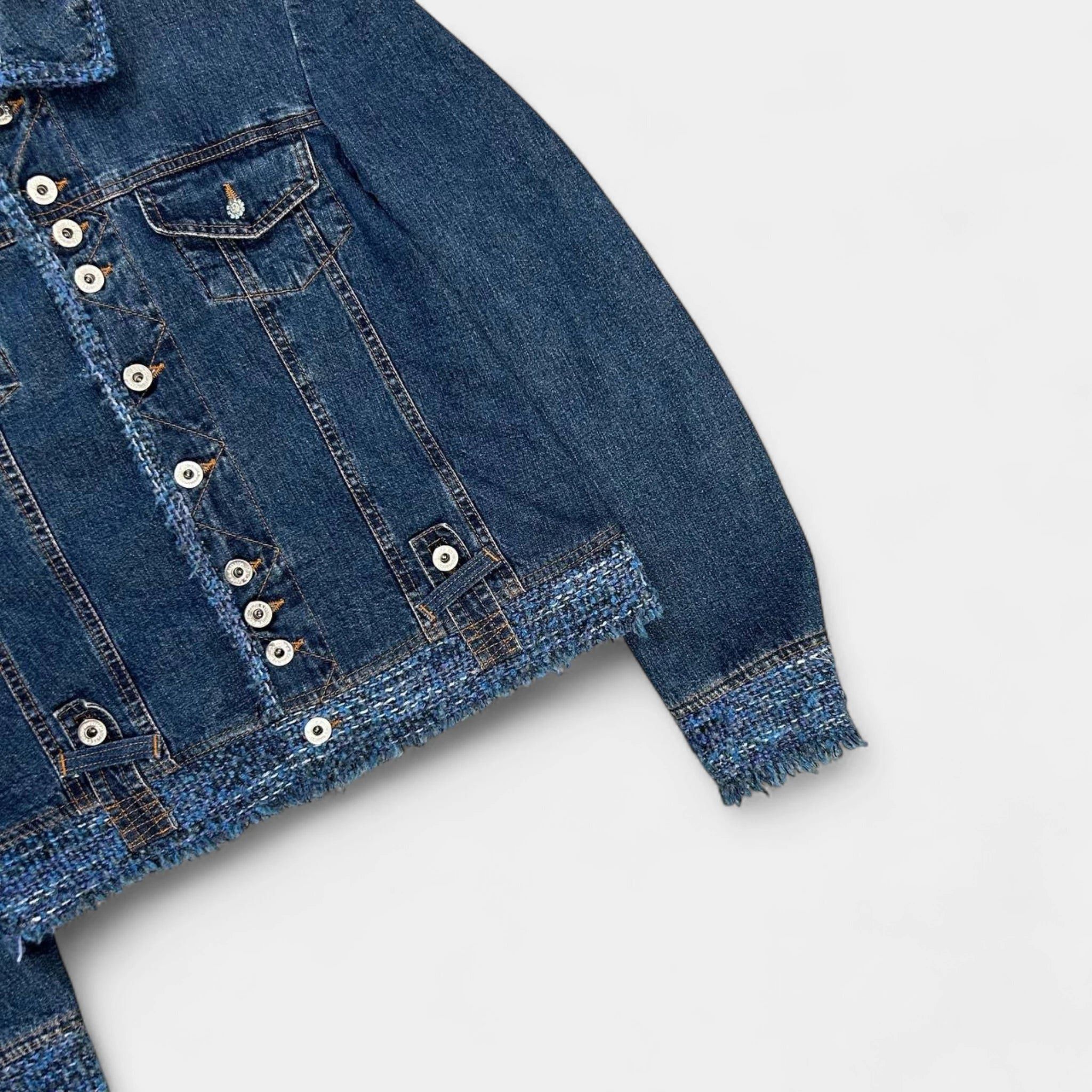 Dolce & Gabbana Dolce & Gabbana Blue Tweed Denim Jacket Size US M / EU 48-50 / 2 - 3 Thumbnail