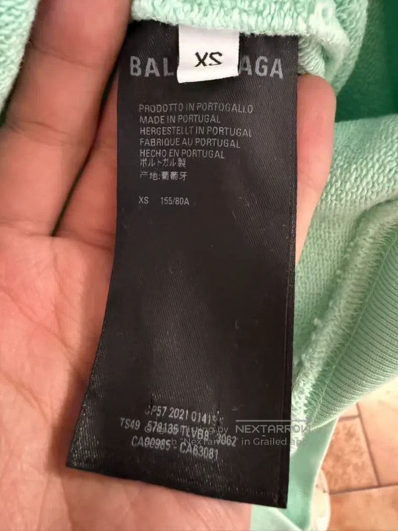 Balenciaga Balenciaga Mint green front and back embroidered logo hood Size US XS / EU 42 / 0 - 4 Thumbnail