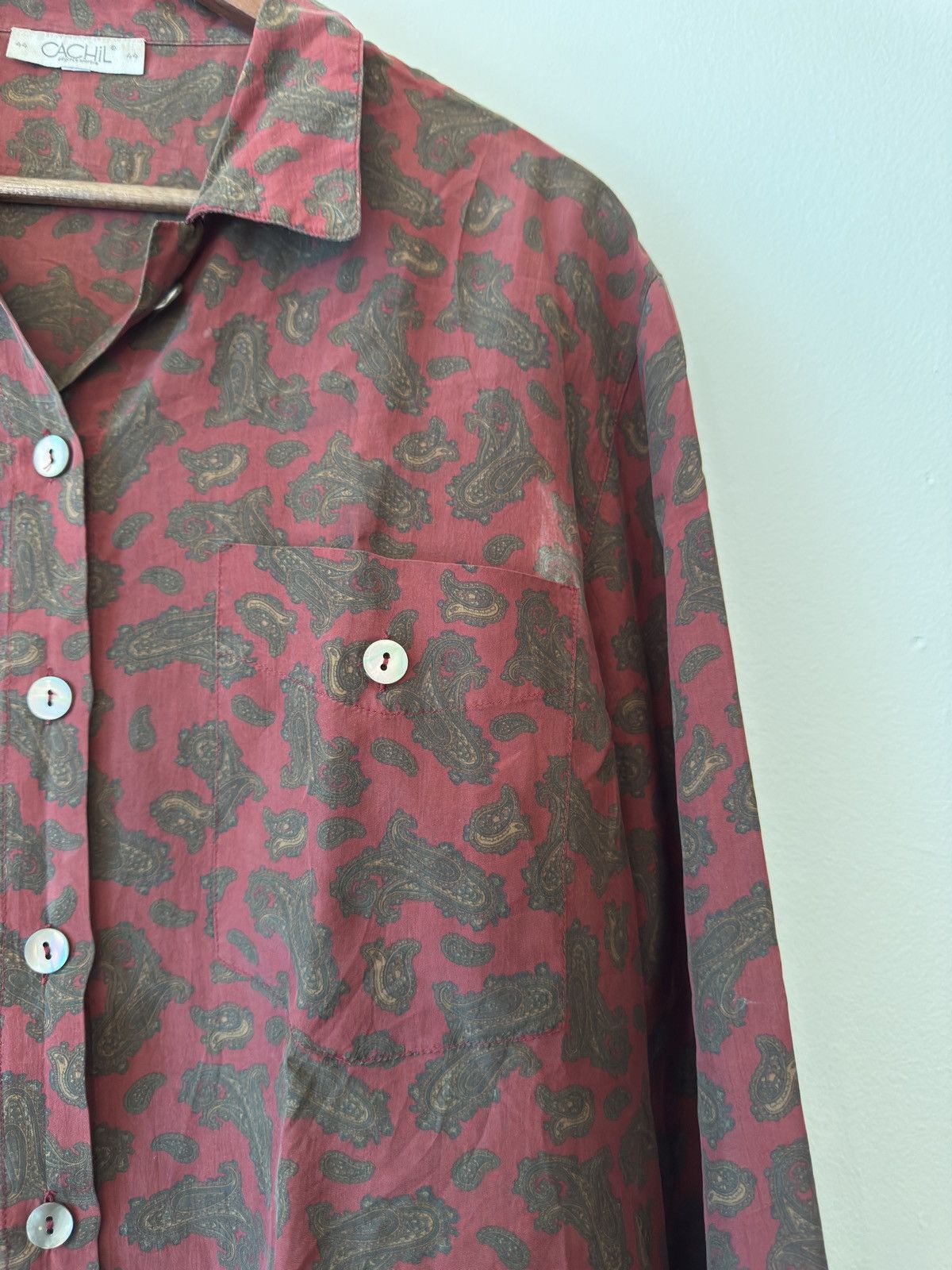 Vintage Vintage Paisley Silk Pajama Shirt Size US M / EU 48-50 / 2 - 3 Thumbnail