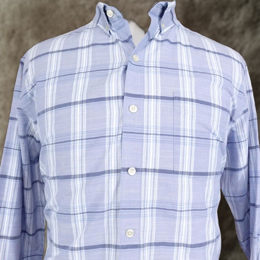 Van Heusen VAN HEUSEN Shirt Mens XL Blue Plaid Classic Fit Button Down Long Sleeve Casual Size US XL / EU 56 / 4 - 1 Thumbnail