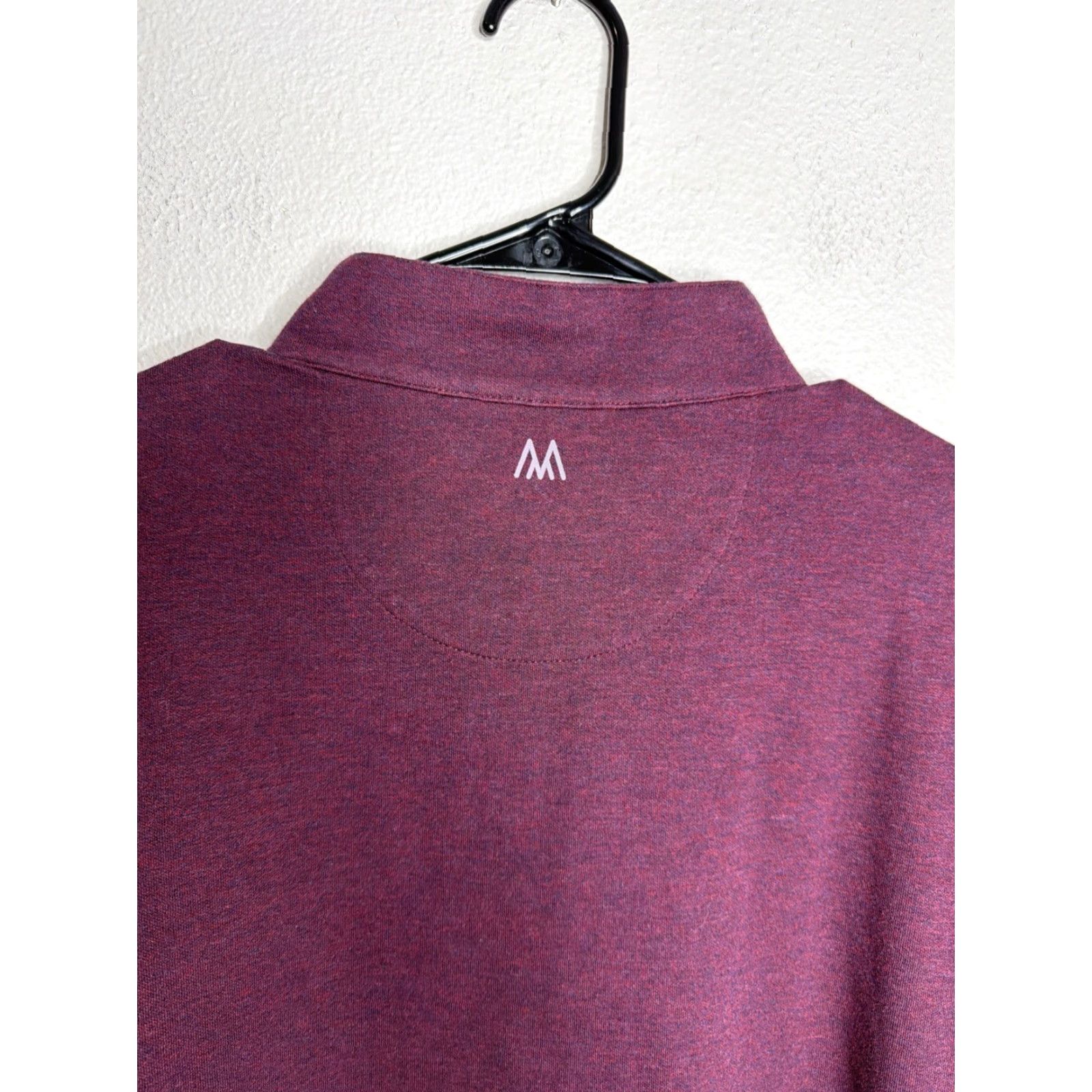 Mizzen+Main Mizzen Main Sweater 1/4 Zip Pullover Long Sleeve Mens Large Burgundy Purple Solid Mock Neck Cotton Blend EUC Size US L / EU 52-54 / 3 - 7 Thumbnail
