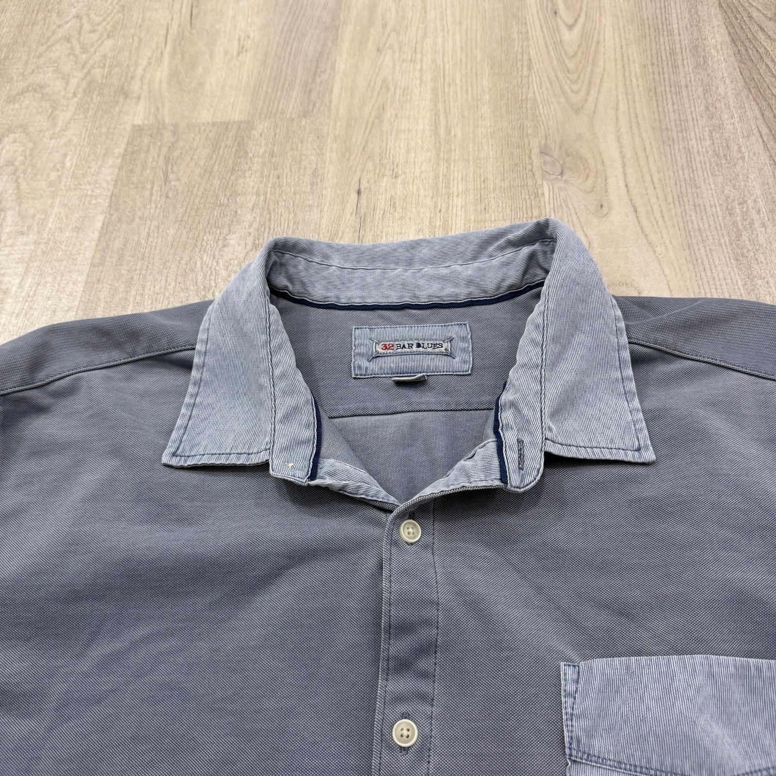 Vintage 32 Bar Blues Button Down Shirt Men's 2XL Blue Solid Preppy Size US XXL / EU 58 / 5 - 4 Thumbnail