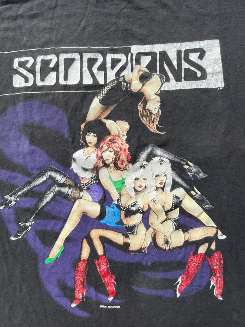 Band Tees Vintage 90s Scorpions 'Tease Me Please Me' Tour Band Tees Size US L / EU 52-54 / 3 - 12 Thumbnail