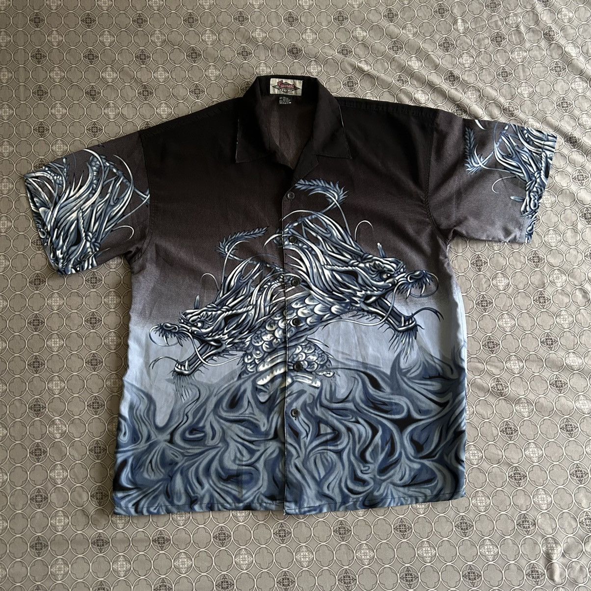 Other Japan Style Garment Shirt Button Down Japanese Dragon Size US XL / EU 56 / 4 - 1 Thumbnail