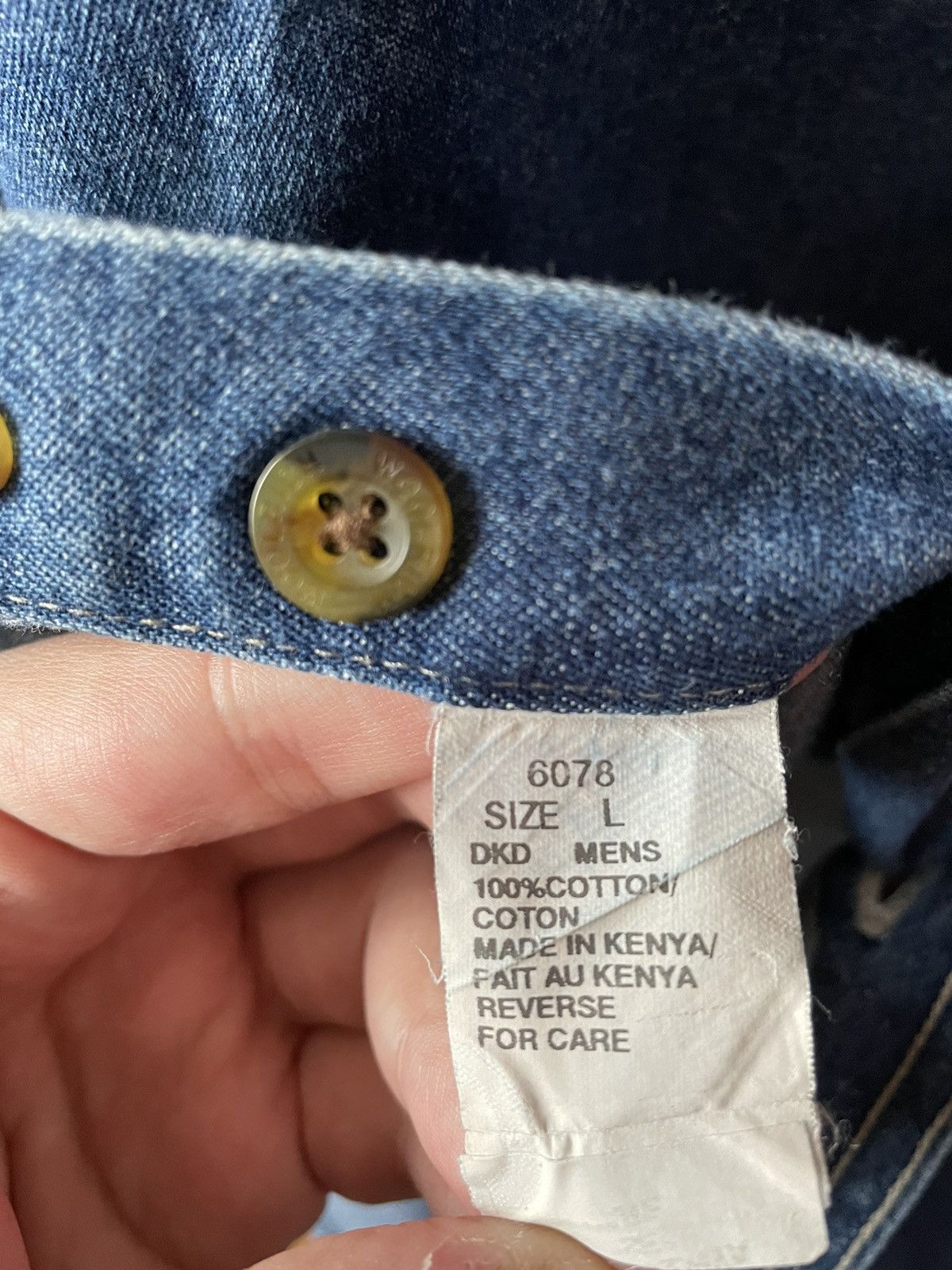 Vintage Vintage Woolrich Denim Jeans Button Up Shirt Size US L / EU 52-54 / 3 - 8 Thumbnail