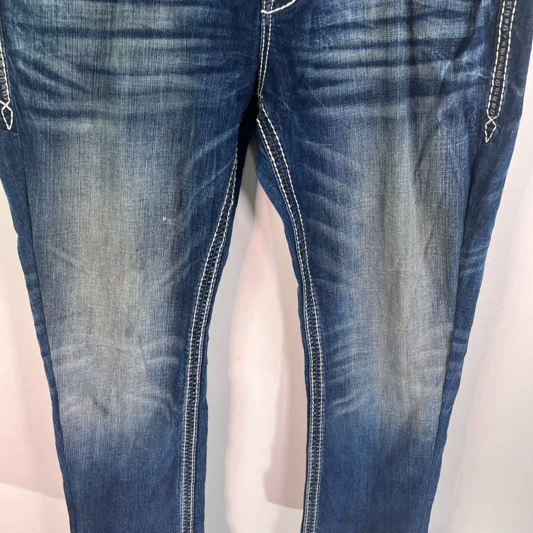Vintage Rock Revival Jacoby Bootcut Jeans Mens Size 38 29 Blue Distressed Denim Size US 38 / EU 54 - 3 Thumbnail