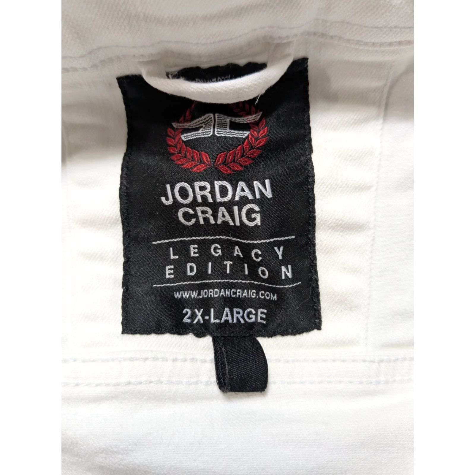 Jordan Craig JORDAN CRAIG LEGACY EDITION Men 2XL White Distress Stretch Denim Trucker Jacket Size US XXL / EU 58 / 5 - 5 Thumbnail