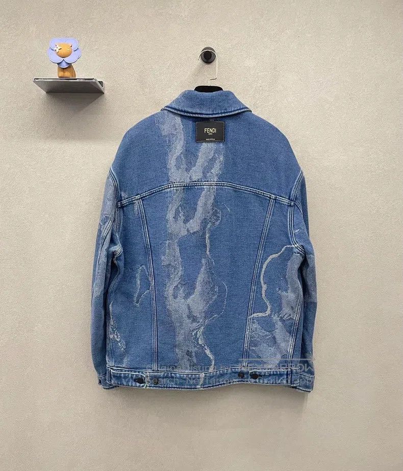 Fendi Fendi Blue Denim Set with Laser Engraved Design Size 46L - 2 Thumbnail