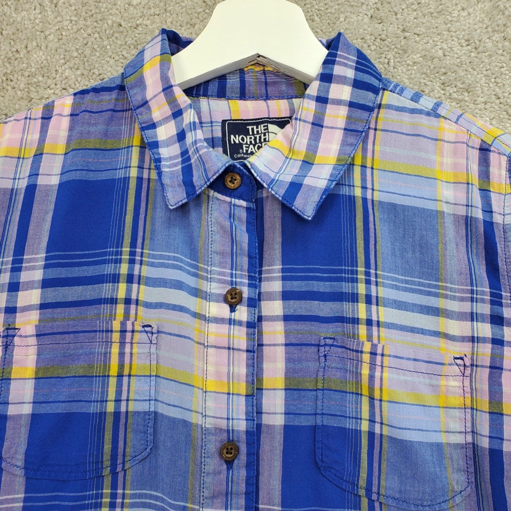 The North Face The North Face Shirt Women Medium Multi Blue Plaid 100% Cotton Pockets Button-Up Size M / US 6-8 / IT 42-44 - 4 Thumbnail