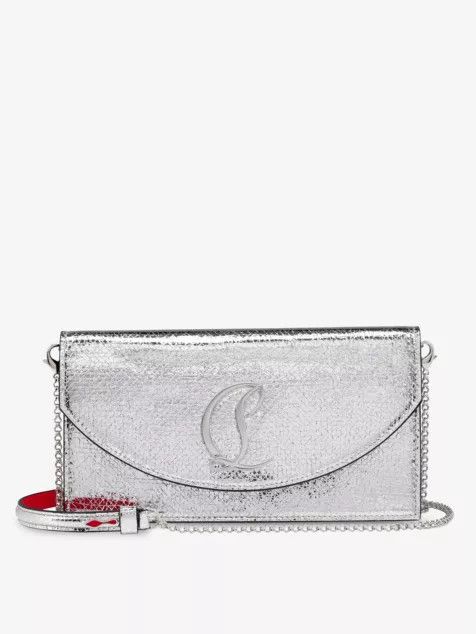 Christian Louboutin o1s1wg111124 Size: OS/ Loubi54 Crepe Clutch in Silver Size ONE SIZE - 1 Thumbnail