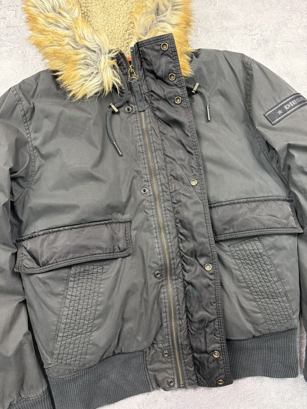 Diesel Diesel Y2K Fur Mohair Puffer Bomber Jacket Size US L / EU 52-54 / 3 - 12 Thumbnail