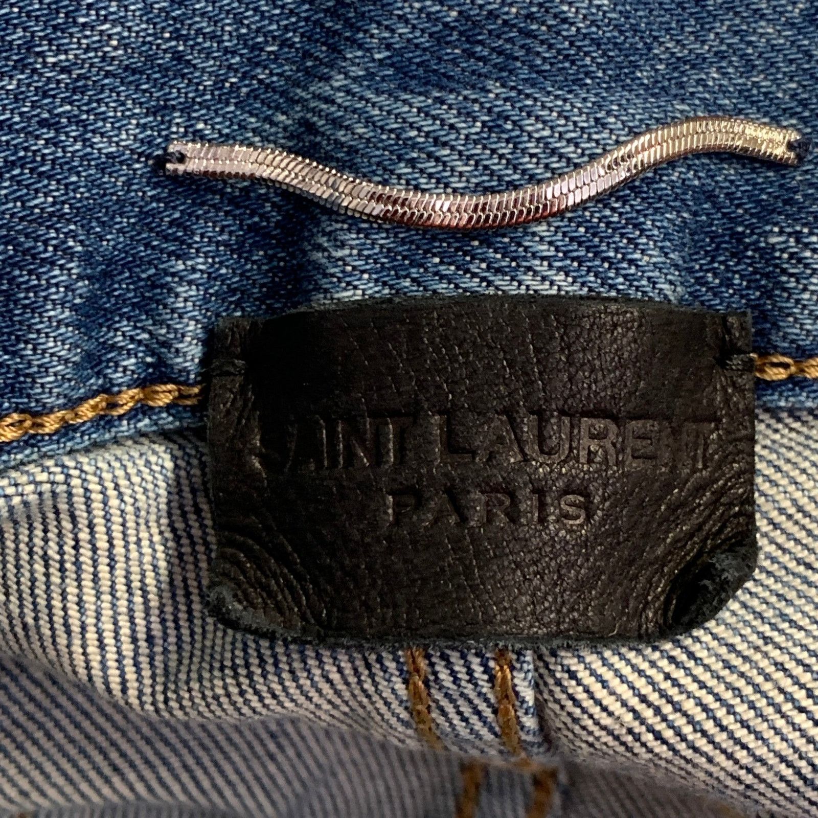 Saint Laurent Paris 30 Blue Distressed Cotton Blend Twill Slim Tapered Jeans Size US 30 / EU 46 - 4 Thumbnail