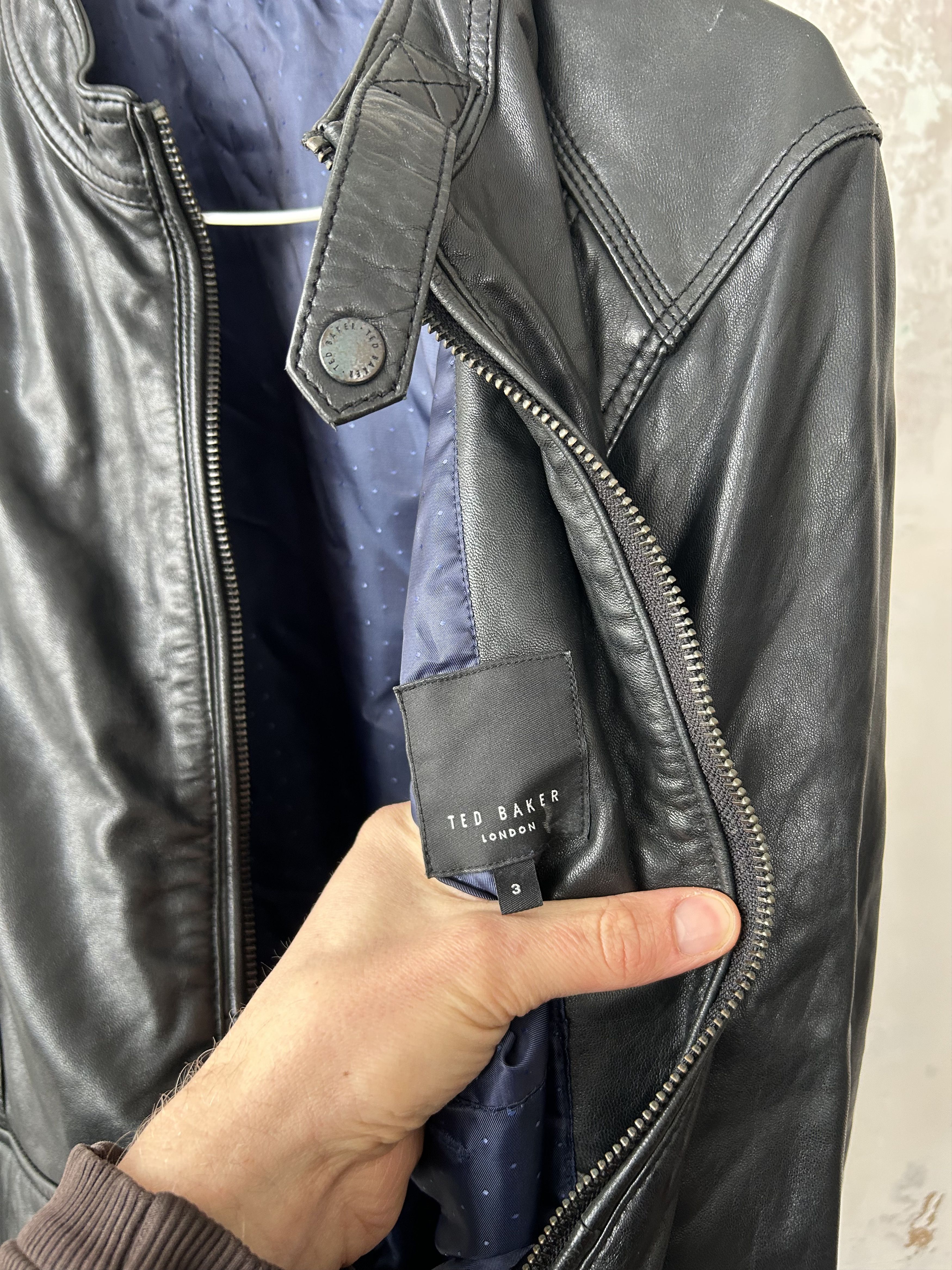 Ted Baker Ted Baker London Black Leather Jacket Mens Size 3 Size M / US 6-8 / IT 42-44 - 6 Thumbnail
