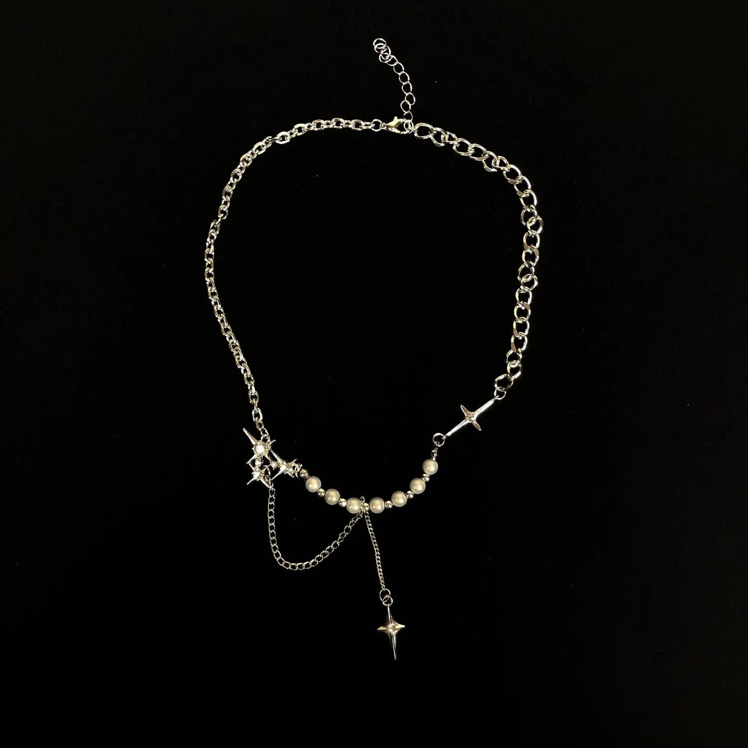 Jewelry Electro Chain Crystal Star Abstract Necklace Pop Punk Size ONE SIZE - 2 Thumbnail