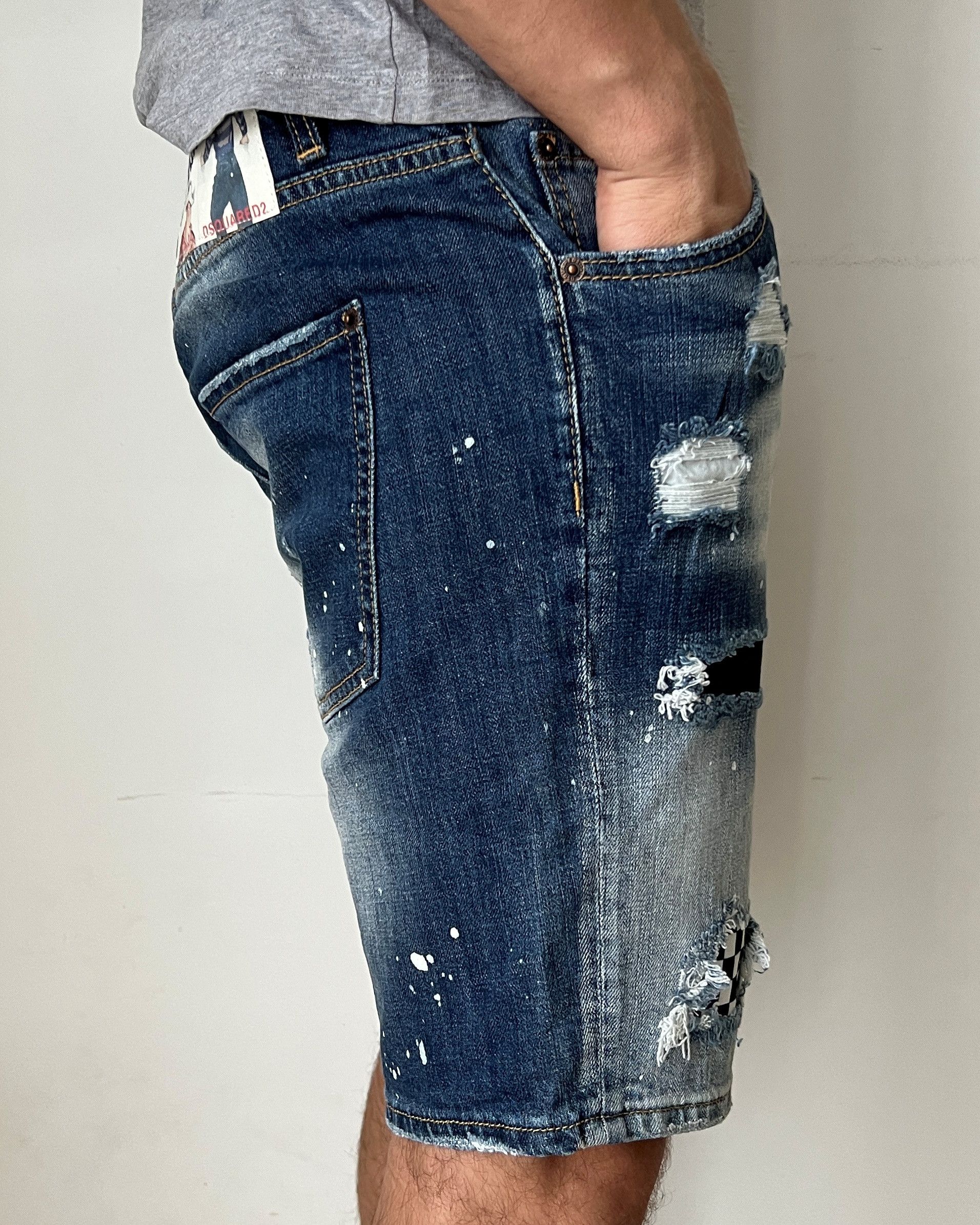 Dsquared2 DSQUARED2 MULTILOGO SLIM ICON DENIM SHORTS Size US 38 / EU 54 - 3 Thumbnail