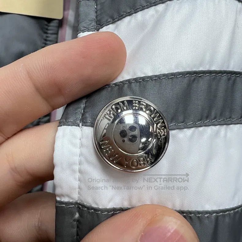 Thom Browne Thom Browne Solid Striped Down Vest Gray Size US L / EU 52-54 / 3 - 8 Thumbnail