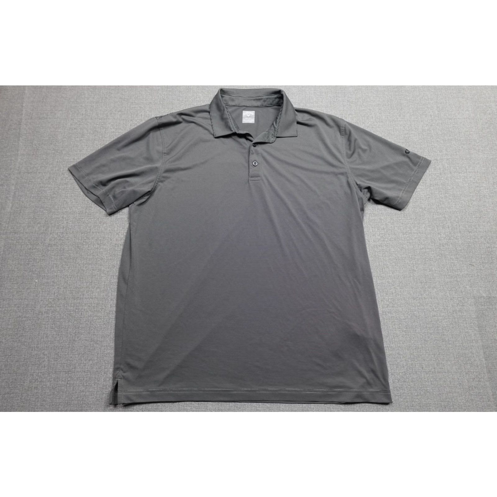Callaway Callaway Opti Dri Polo Mens XL Gray Stripe Short Sleeve Golf Performance Moisture Wicking Size US XL / EU 56 / 4 - 3 Thumbnail