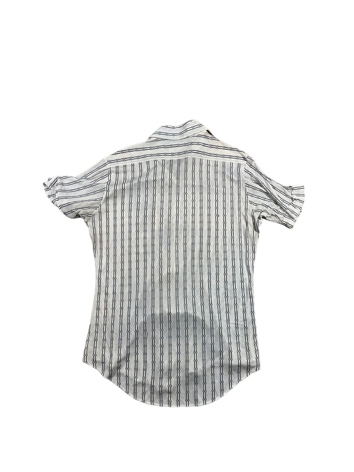 Vintage Vintage 70s Striped Short Sleeve Shirt Black White Size US M / EU 48-50 / 2 - 2 Thumbnail