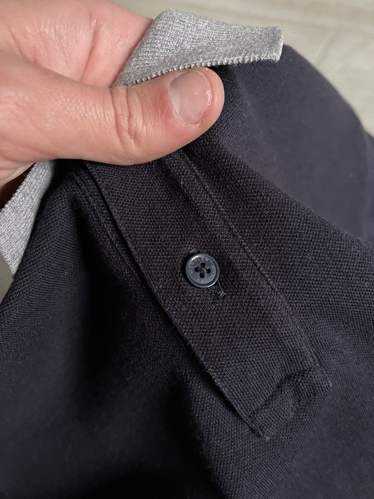 Moncler Moncler Polo Long Sleeve Size 14 years Blue Size US S / EU 44-46 / 1 - 5 Thumbnail