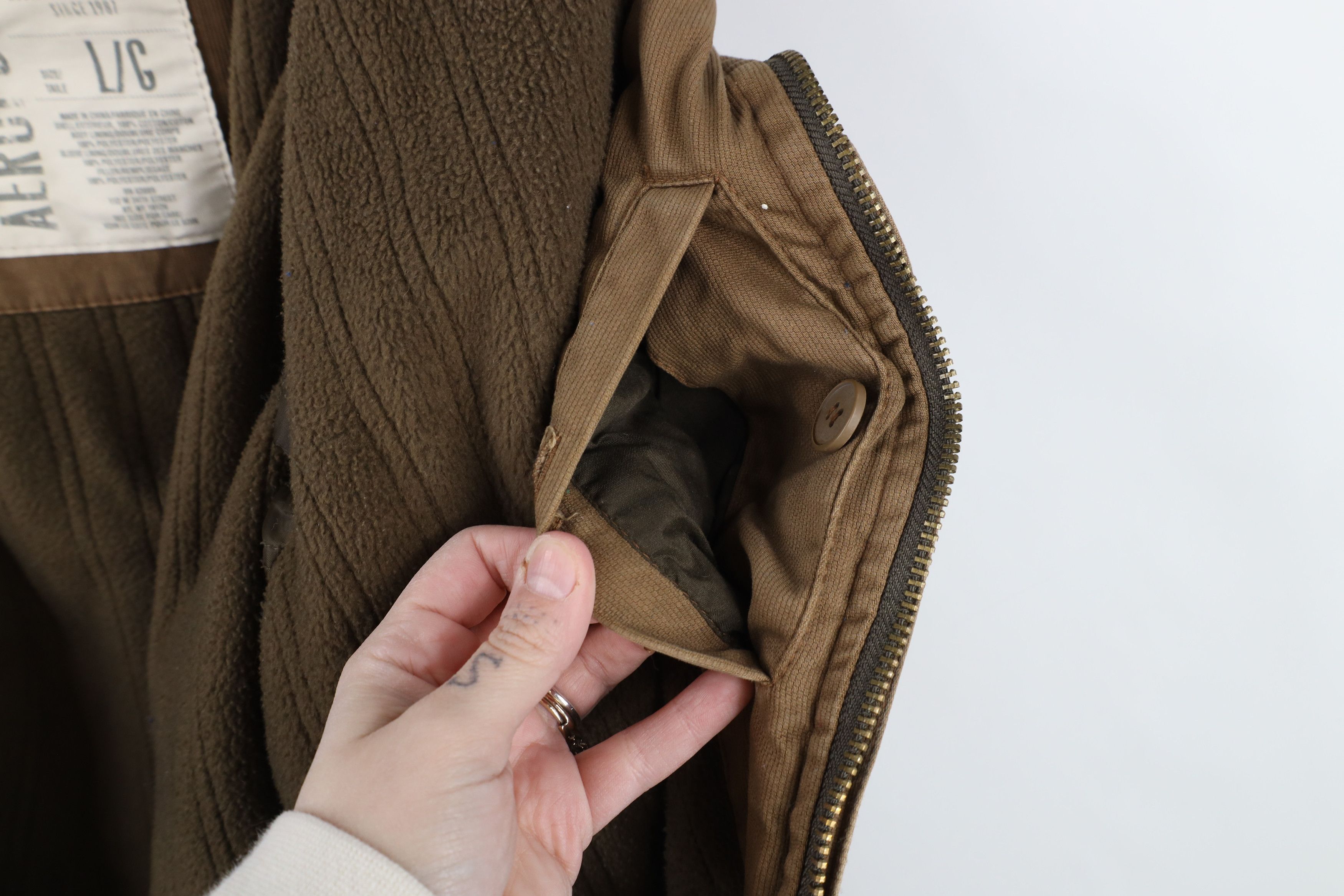 Aeropostale × Vintage Vintage 90s Y2K Aeropostale Lined Ribbed Canvas Jacket Size US L / EU 52-54 / 3 - 13 Thumbnail
