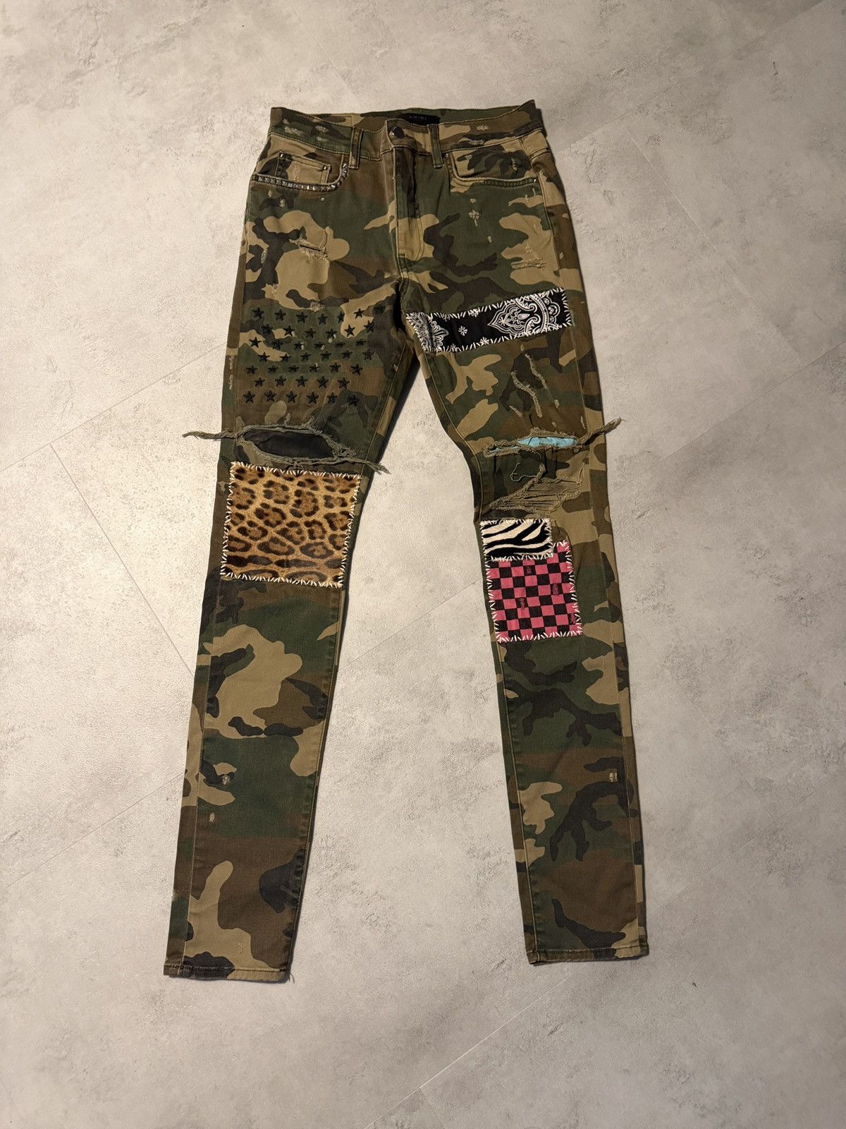 Amiri Amiri Camo Art Patch Jeans Size US 32 / EU 48 - 1 Thumbnail