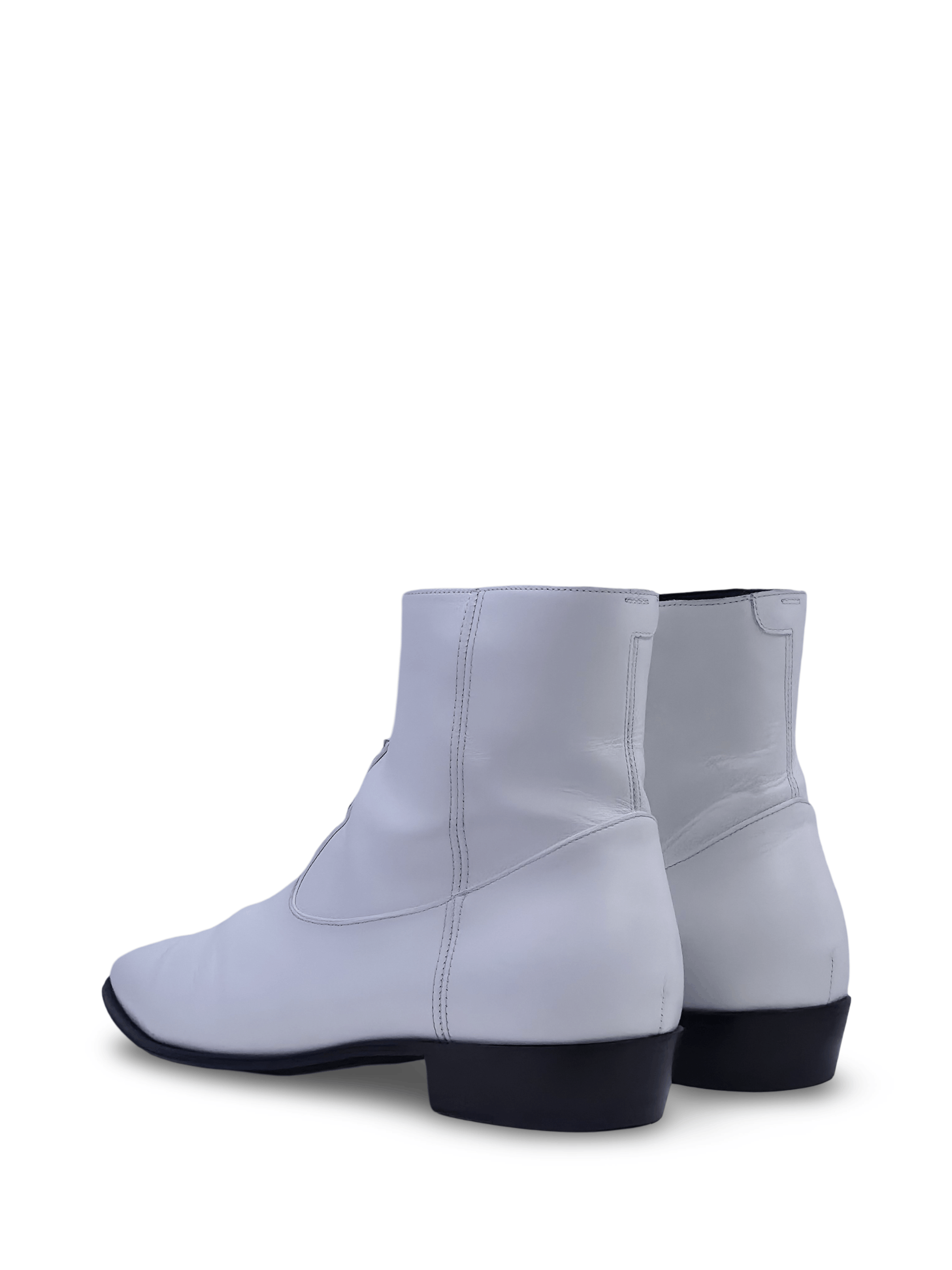 Celine Celine x Hedi Slimane SS19 White Leather Jacno Ankle Boots Size US 9 / EU 42 - 4 Thumbnail