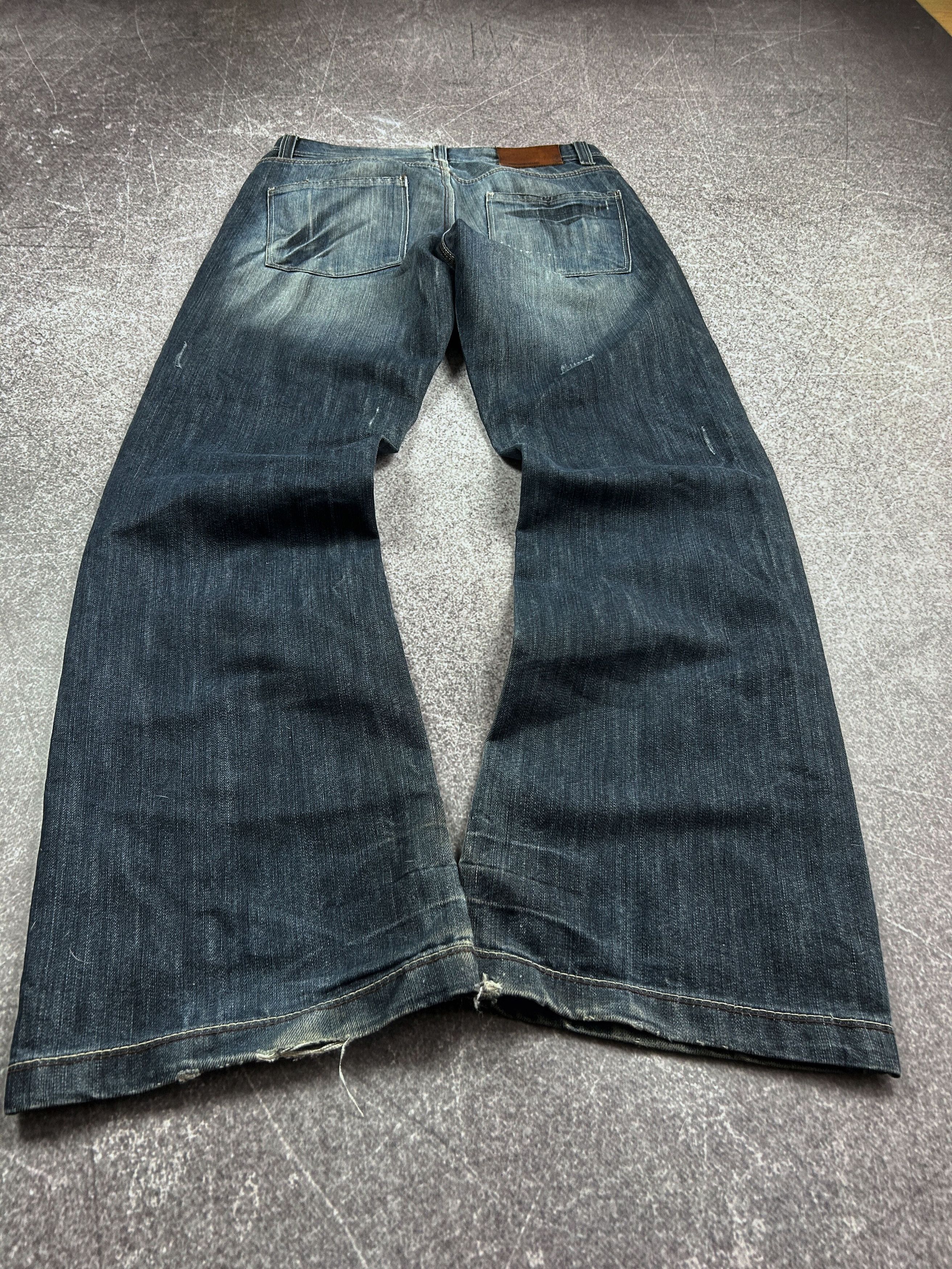 Vintage Flared Jeans Like Balenciaga or Rick Owens Washed Distressed Size US 30 / EU 46 - 2 Thumbnail